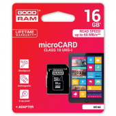 Card memorie GoodRam MicroSDHC cu adaptor 16Gb Clasa 10 UHS-1