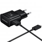 Incarcator retea cu cablu USB Type-C Samsung EP-TA20EBEC, Fast Charging, Negru