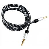 Cablu audio Jack 3.5 mm Tata - Tata Tellur Basic, TRS - TRS, 1m, Argintiu