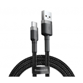 Cablu Date si Incarcare USB-A - USB-C Baseus Cafule, 18W, 2m, Gri CATKLF-CG1