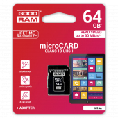 Card Memorie MicroSDXC GoodRam cu adaptor, 64Gb, Clasa 10 - UHS-1 U1 M1AA-0640R12