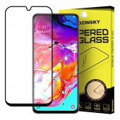 Folie Protectie Ecran WZK pentru Samsung Galaxy A70 A705, Sticla securizata, Full Face, Full Glue, Neagra
