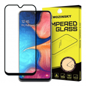 Folie Protectie Ecran WZK pentru Samsung Galaxy A20e, Sticla securizata, Full Face, Full Glue, Neagra