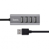 Hub USB Hoco HB1, 4xUSB, 0.8 m, Gri, Blister