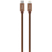 Cablu Date si Incarcare USB-C - Lightning Goui Fashion, 18W, 1m, Maro G-FASHIONC94BR