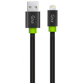 Cablu Date si Incarcare USB-A - Lightning Goui Fashion Flat, 18W, 1m, Negru G-LC8PINFBF-K