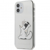 Husa Plastic Karl Lagerfeld pentru Apple iPhone 12 mini, Choupette Eat, Transparenta KLHCP12SCFNRC