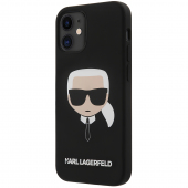 Husa TPU Karl Lagerfeld Head pentru Apple iPhone 12 mini, Neagra KLHCP12SSLKHBK