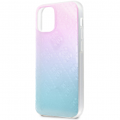 Husa Plastic - TPU Guess 3D Raised Iridescent pentru Apple iPhone 12 mini, Albastra GUHCP12S3D4GGBP