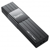 Cititor Card USB HOCO HB20 Mindful, 2in1, 5 Gb/s, USB 3.0, Negru