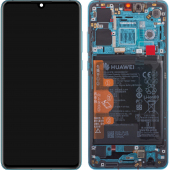 Display cu Touchscreen Huawei P30, cu Rama si Acumulator, Albastru (Aurora Blue), Service Pack 02354HRH