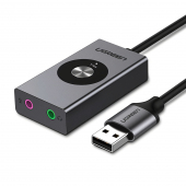 Placa de sunet USB UGREEN, USB 7.1, 1m, Neagra 