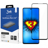 Folie de protectie Ecran 3MK HardGlass Max Lite pentru Samsung Galaxy A71 A715, Sticla securizata, Edge Glue, Neagra