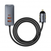 Incarcator auto Statie USB Baseus Share Together, Quick Charge, 120W, 2 x USB -  2 x USB Type C, Gri CCBT-A0G 
