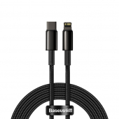 Cablu Date si Incarcare USB Type-C la Lightning Baseus Tungsten, 2 m, 20W, Negru CATLWJ-A01 
