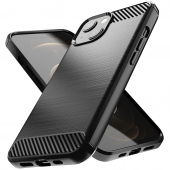 Husa TPU OEM Carbon pentru Apple iPhone 13, Neagra 