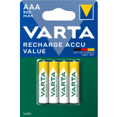 Baterie Varta Accu Value, AAA / LR03, 800 mAH, NiMH (Reincarcabil), Set 4 bucati