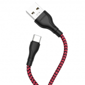 Cablu Date si Incarcare USB la USB Type-C Borofone BX39 Beneficial, 1 m, Negru Rosu 