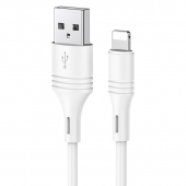 Cablu Date si Incarcare USB la Lightning Borofone BX43 CoolJoy, 1 m, 2.4A, Alb 
