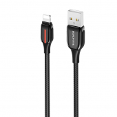 Cablu Date si Incarcare USB la Lightning Borofone BU14 Heroic, Negru 