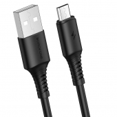 Cablu Date si Incarcare USB la MicroUSB Borofone BX47 Coolway, 1 m, 2.4A, Negru 