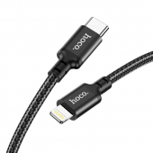 Cablu Date si Incarcare USB Type C la Lightning HOCO X14 Double Speed, 2 m, PD 20W, Negru 