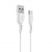 Cablu Date si Incarcare USB la USB Type-C Borofone BX51 Triumph, 1 m, 3A, Alb 