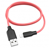 Cablu Date si Incarcare USB la Lightning HOCO X21 Plus, 1 m, Negru Rosu 