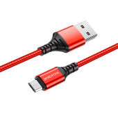 Cablu Date si Incarcare USB la MicroUSB Borofone BX54 Ultra bright, 1 m, 2.4A, Rosu 