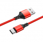Cablu Date si Incarcare USB-A - USB-C Borofone BX54 Ultra bright, 18W, 1m, Rosu