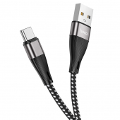Cablu Date si Incarcare USB la USB Type-C HOCO X57 Blessing, 1 m, 2.4A, Negru 