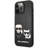 Husa Piele - Plastic Karl Lagerfeld Karl &Choupette pentru Apple iPhone 13 Pro Max, Neagra KLHCP13XPCUSKCBK 