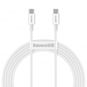 Cablu Date si Incarcare USB Type-C la USB Type-C Baseus Superior, 2 m, 100W, Alb CATYS-C02 