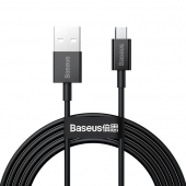 Cablu Date si Incarcare USB-A - microUSB Baseus Superior Series, 18W, 2m, Negru CAMYS-A01 