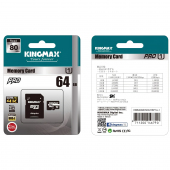 Card Memorie MicroSDHC Kingmax PRO, Cu Adaptor, 64Gb, Clasa 10 / UHS-1 U1 KM64GMCSDUHSP1A 