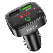 Modulator FM Bluetooth HOCO E59 Promise, Buton Apel, 2 x USB (Quick Charge), Negru 