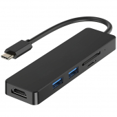 Hub USB Type-C SiGN 5 in 1, 2 x USB - HDMI - MicroSD - SD, 15W, Negru SN-0003 