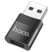 Adaptor Date si Incarcare USB-C - USB-A HOCO UA17, Negru