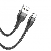 Cablu Date si Incarcare USB la USB Type-C Borofone BX61, 1 m, 3A, Negru 