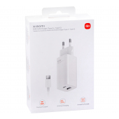 Incarcator Retea cu Cablu USB-C Xiaomi, 65W, 3.25A, 1 x USB-A - 1 x USB-C, Alb BHR5515GL
