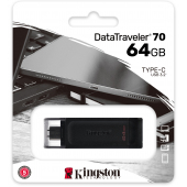 Memorie Externa Kingston DT 70, 64Gb, USB Type-C, Neagra 