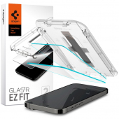 Folie Protectie Ecran Spigen EZ FIT pentru Apple iPhone 14 Pro Max, Sticla securizata, Full Glue, Set 2 bucati AGL05202 