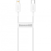 Cablu Date si Incarcare USB-C - Lightning Baseus Superior Series, 20W, 1m, Alb CATLYS-A02