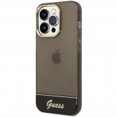 Husa Plastic - TPU Guess Camera Outline Translucent pentru Apple iPhone 14 Pro Max, Neagra GUHCP14XHGCOK 