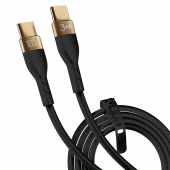 Cablu Date si Incarcare USB-C - USB-C 3MK Hyper Silicone, 100W, 2m, Negru