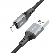 Cablu Date si Incarcare USB la Lightning HOCO X86 Silicone, 1 m, 2.4A, Negru 