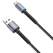 Cablu Date si Incarcare USB la MicroUSB XO Design XO-NB215, 1 m, 2.4A, Negru 