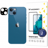 Folie de protectie Camera spate WZK pentru Apple iPhone 14 Plus / 14, Sticla securizata, Full Glue, Neagra