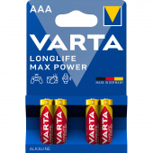 Baterie Varta Longlife Max Power 4703, AAA / LR3, Set 4 bucati 04703101404