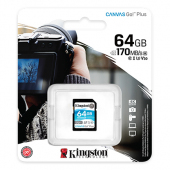 Card Memorie SDXC Kingston Canvas Go Plus, 64Gb, Clasa 10 / UHS-1 U3 SDG3/64GB 